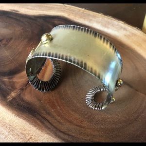 Unique Artisan Crafted Brass and Copper 7” Cuff Bracelet